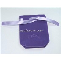 Purple Velvet Pouch with Embossed Logo