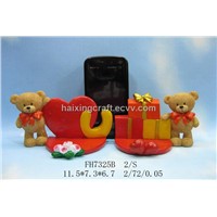 Resin Bear Lovers Phone Holder(FH7325B)