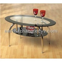 oval tempered glass end table xyct-149