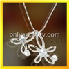 fashionable flower sterling silver necklace pendant