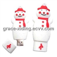 PVC Christmas Snowman USB Flash Drive