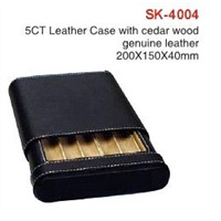 5CT Leather Case with Cedar Wood