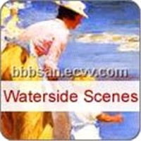 Waterfront Scene Oil Paintings