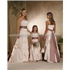 A-Line Strapless Floor Length Satin Bridesmaid Dress