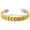 Gold Tone Stainless Steel Magnetic Link Bracelet