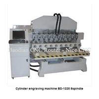 BD-1225 Cylinder engraving machine with 8spindle