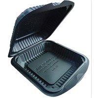 Biodegradable  Disposable Cornstarch Plastic Lunch Box  YFH-801  Black Color