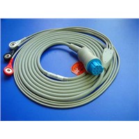 Datex Ohmeda one-piece 3 leads ECG cable,