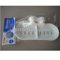 2 compartment soap dish with suction