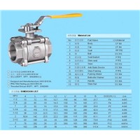 3PC full bore 1000PSI stainless steel ball valve