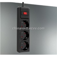 Surge Protector Power Board with Germany 3 Ways Outlet, CE and RoHS Marks