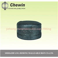 black malleable iron pipe fitting cap