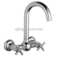 double handle double hole kitchen faucet