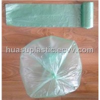plastic PE green seal-star plain bin-liner on roll