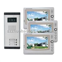 7inch video doorphone for 3apartments