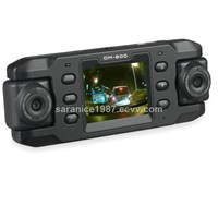 Car DVR,car black box,X8000,dual rotatable Lens with GPS Logger,G-sensor,USB/AV out