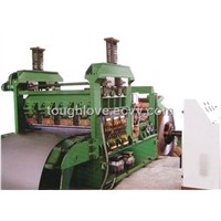 Hydraulic leveling machine for metal coils