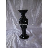 Middle Size Beauty Shape Black Glazed Ceramic candle holder,candle stand