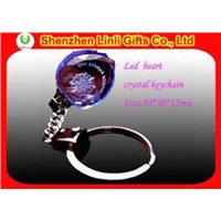 Supply Blue Heart Shpaed LED Promotion Crystal Gift Key Chain