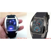 2012Cool RPM Turbo Blue Flash LED Watch BRAND NEW Gift Sports Car Meter Dial forMen