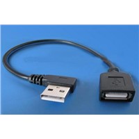3m right angle USB A male to female cable