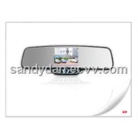 Car rearview mirror with 3.5'TFT &amp;amp; wireless back-up camera &amp;amp; 4 parking sensors