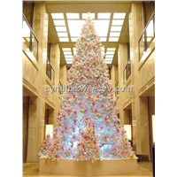 Giant Artificial outdoor Christmas tree, 13 to 50 feet tall,  PVC leaves