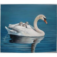 Hand painted Swan oil painting for decoration