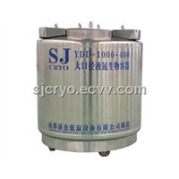 Large-diameter liquid nitrogen biological container of stainless steel