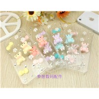 New Design lovely cartoon bear transparent cell phone case for iphone 4s 4g