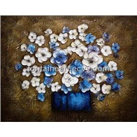 Textured Flower Oil Paintings for Decoration