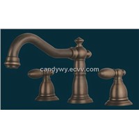Two Handles Bathroom Antique Brass Faucet (F-5007)