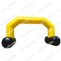 Yellow and black inflatable arches