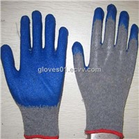 blue latex coated work gloves LG1506-6