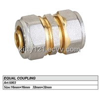 brass fitting with nickel plated/equal coupling/equal straight