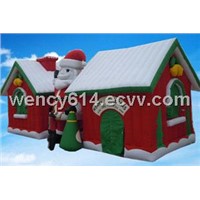 inflatable christmas house with santa claus