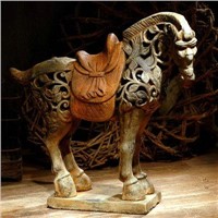 Traditional Ceramic Artwork Home Decoration Hollow out Color Horse