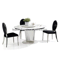 Marble dinning table stainless steel dinning table round table dining chairs dining room sets