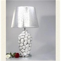 1 Light Ceramic and Metal Art Silver Table Lamp in Green and Gold VT801 Silver