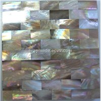Ceramic mother pearl overlay mosaic tile