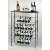 Chrome Metal Wine Bottle Display Rack / Wine Stand