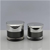 Empty Cylinder acrylic jars with round cap