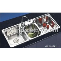Stainless Steel Kitchen Sink with Three Bowls