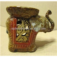 Unique design ceramic handicraft, pottery elephant styled aromatherapy bottle