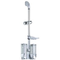 Wall mounted hand shower sliding bar with soap dispenser