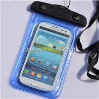 Waterproof Bag for iPhone 5 and Samsung Galaxy S3, Measuring 170 x 100mm, in Blue