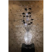 decorative aluminum flower table lamp with crystal