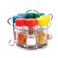 glass spice bottles with color lids