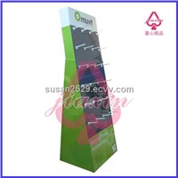 pop design paper display stand with hooks for mobile accessories