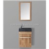 SIMBLE wall oak bathroom cabinet,with natural granite basin,single mirror